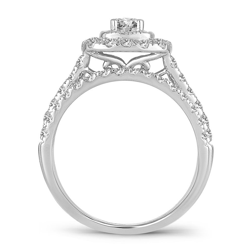 Sparkling 1.50CT Lab Diamond Bridal Ring in White Gold