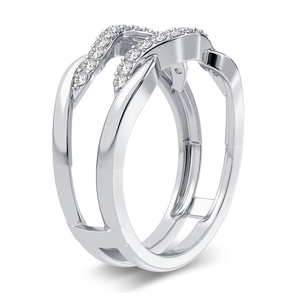 14K White Gold 0.33CT Lab Diamond Ring Guard Enhancer