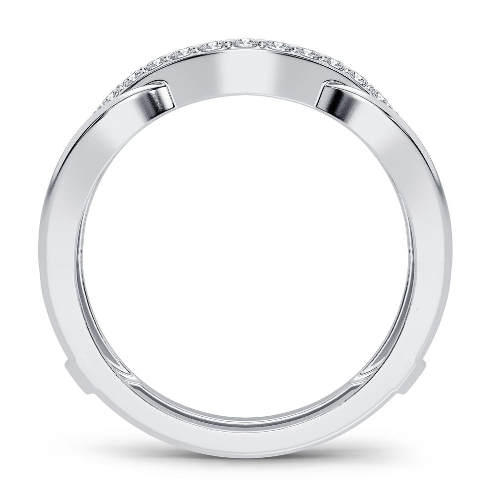 14K White Gold 0.33CT Lab Diamond Ring Guard Enhancer