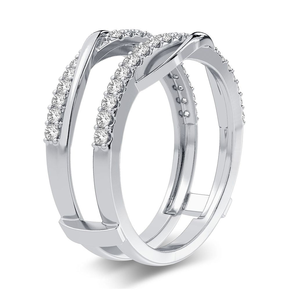 Sparkling 0.40CT Lab Diamond White Gold Ring Enhancer