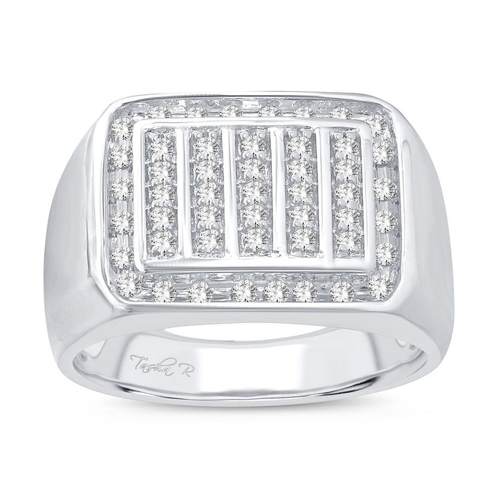 14K White Gold 0.50CT Lab Diamond Mens Luxury Ring