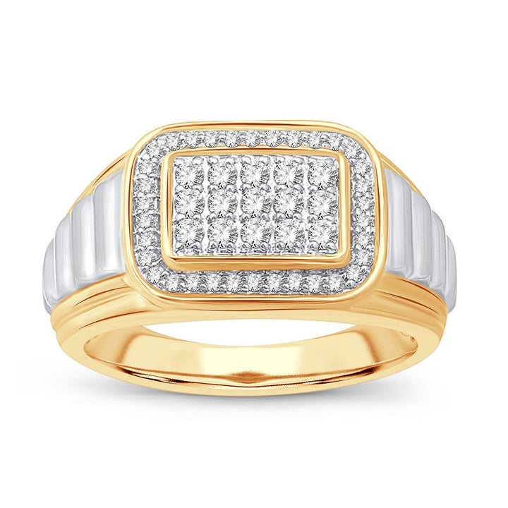 14K Yellow Gold Mens Lab Diamond Statement Ring (0.50CT)