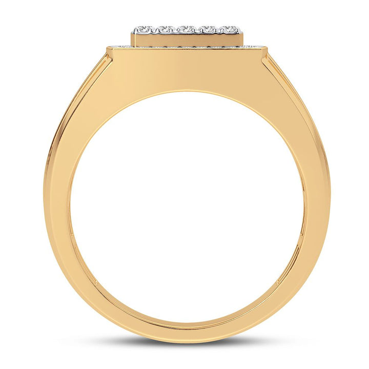 14K Yellow Gold Mens Lab Diamond Statement Ring - 0.50CT