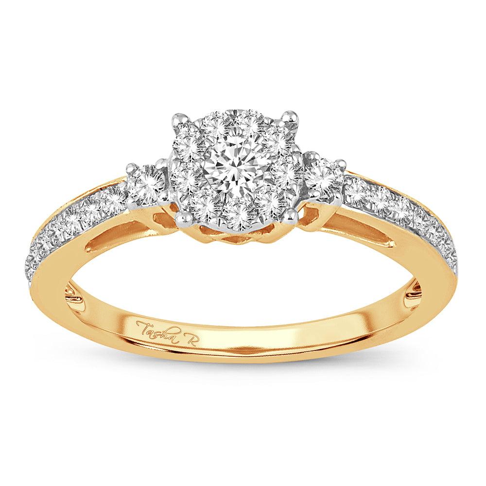 14k Yellow Gold 0.50ct Lab Diamond Womens Engagement Ring