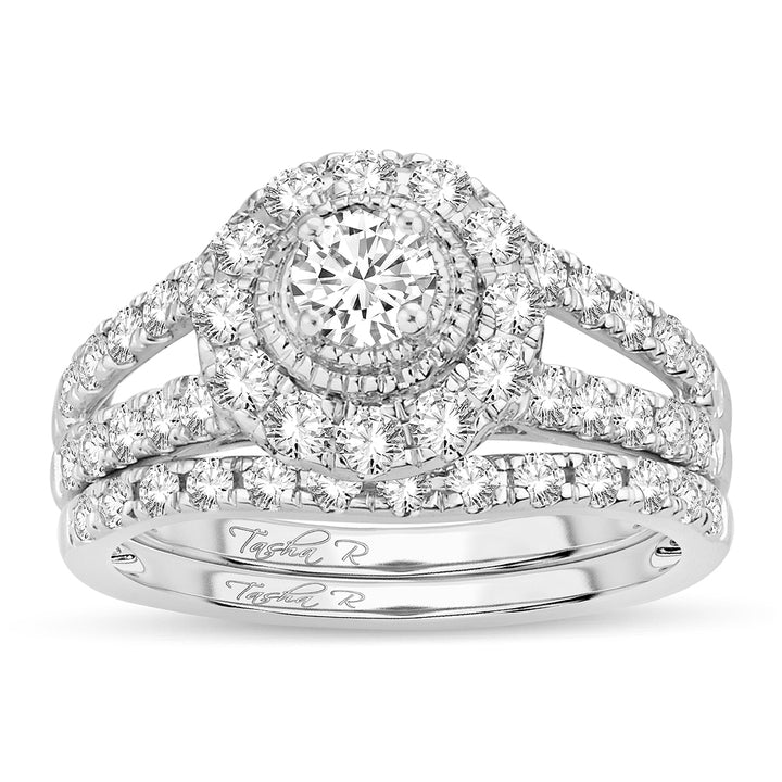 Brilliant 14k White Gold 1CT Lab Diamond Engagement Ring
