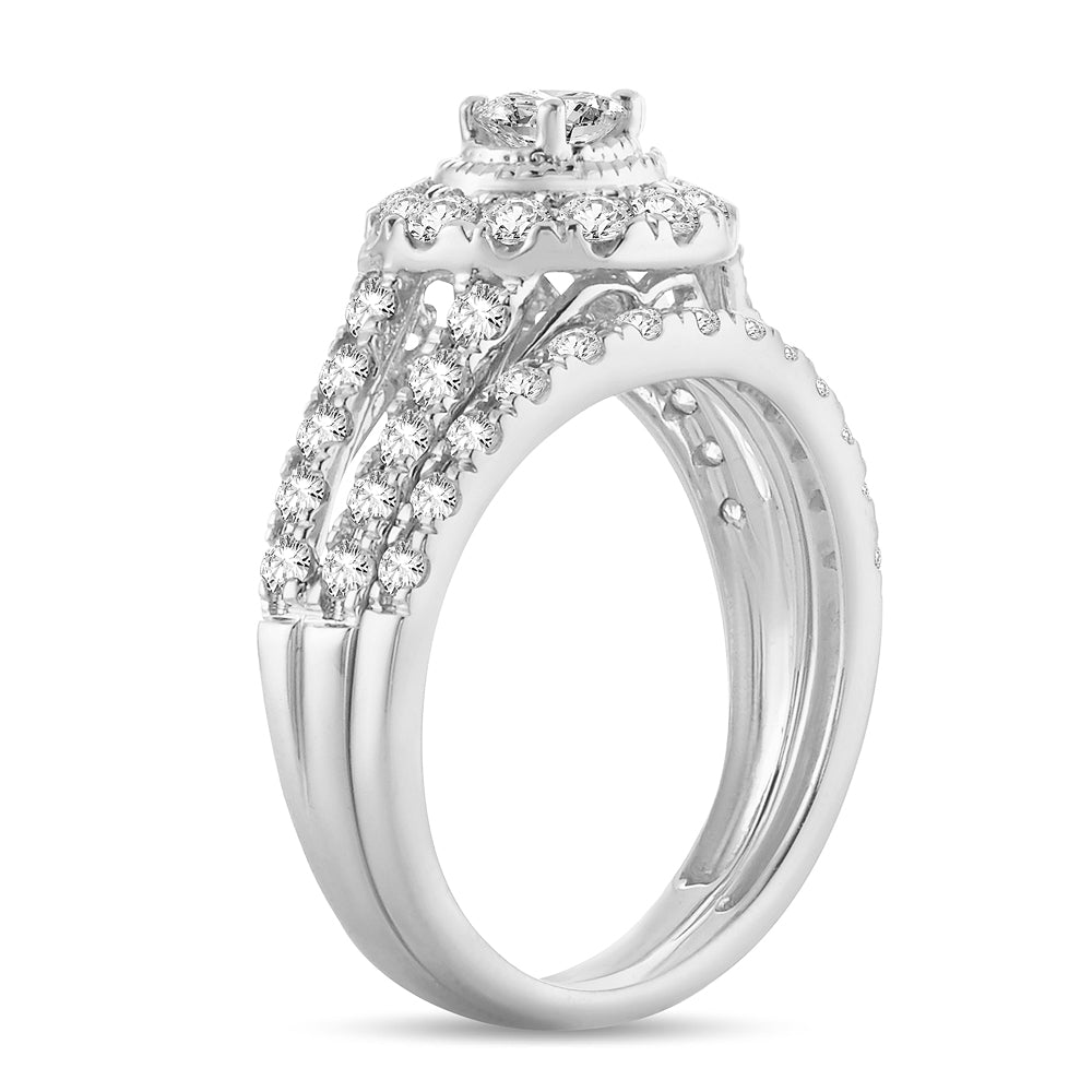 Brilliant 14k White Gold 1CT Lab Diamond Engagement Ring
