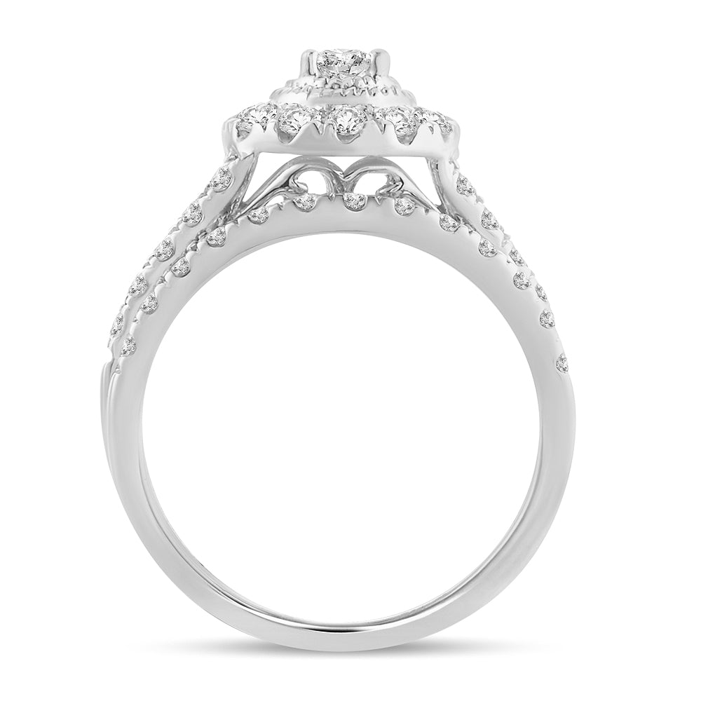 Brilliant 14k White Gold 1CT Lab Diamond Engagement Ring