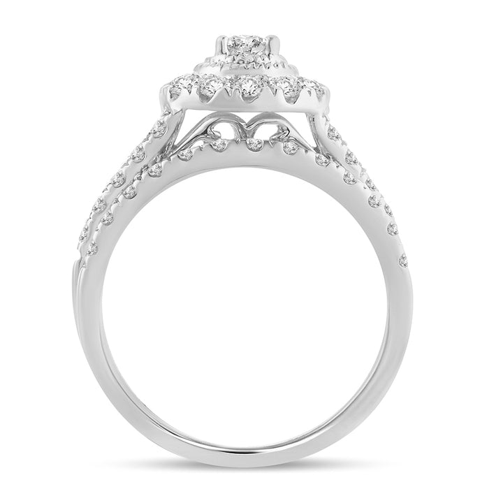 Brilliant 14k White Gold 1CT Lab Diamond Engagement Ring