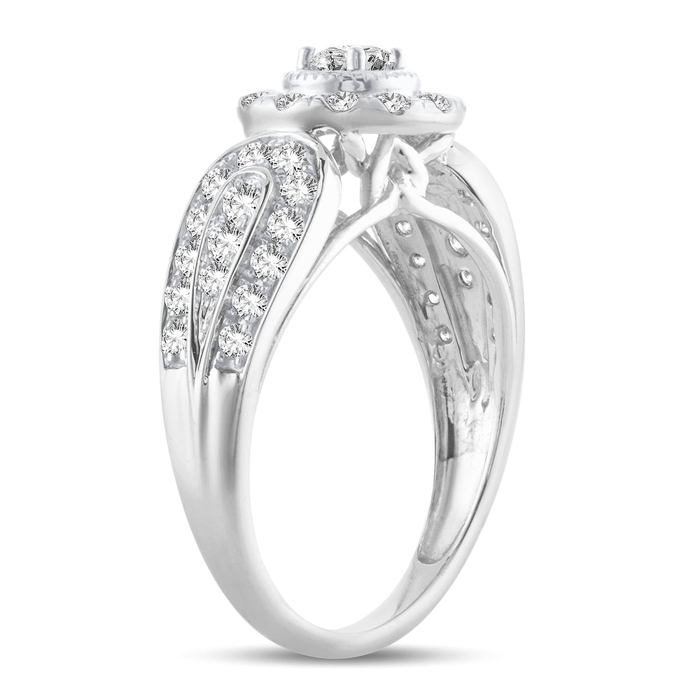 Brilliant 14k White Gold 1ct Lab Diamond Engagement Ring