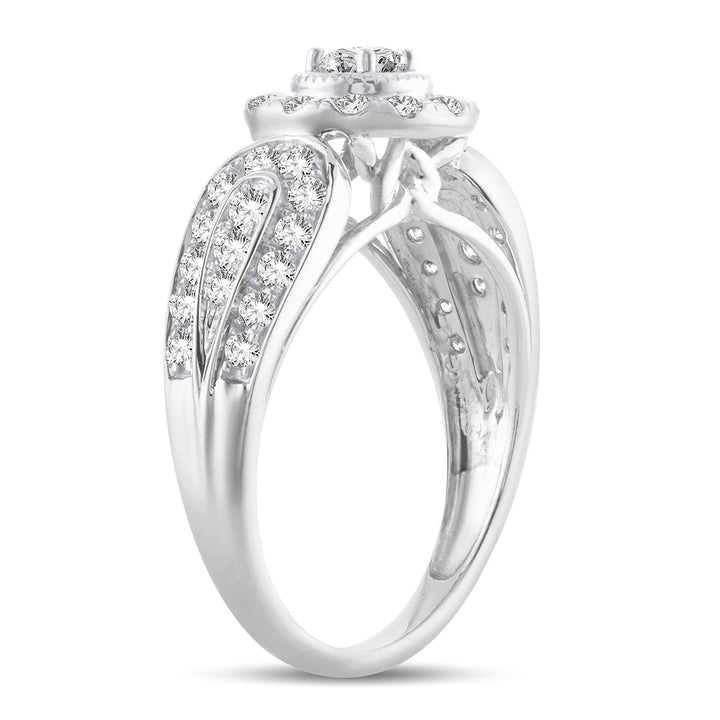 Brilliant 14k White Gold 1ct Lab Diamond Engagement Ring