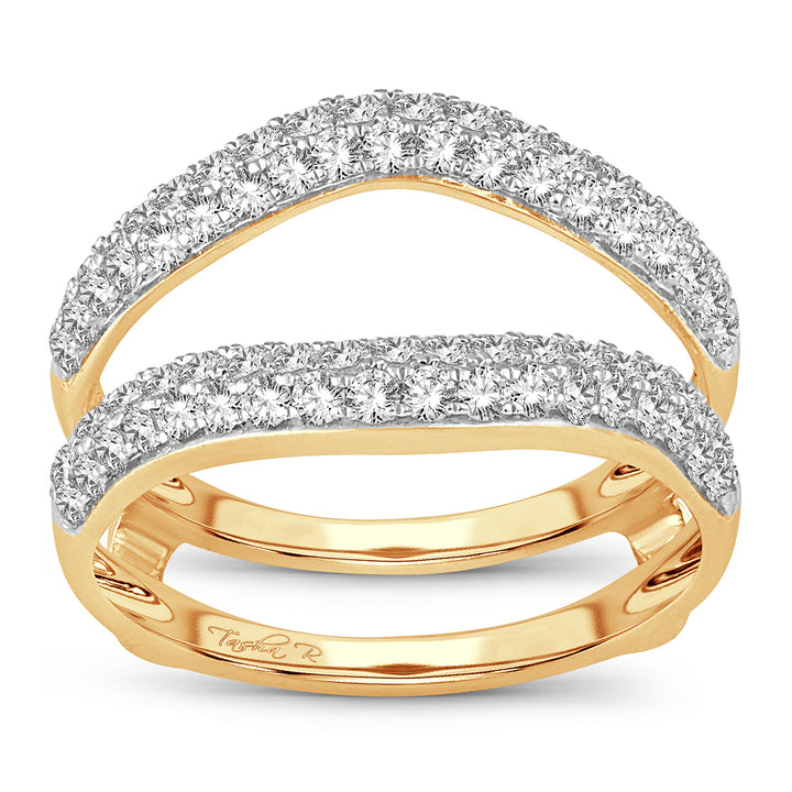 14K Yellow Gold Lab Diamond Ring Guard Enhancer 1CT
