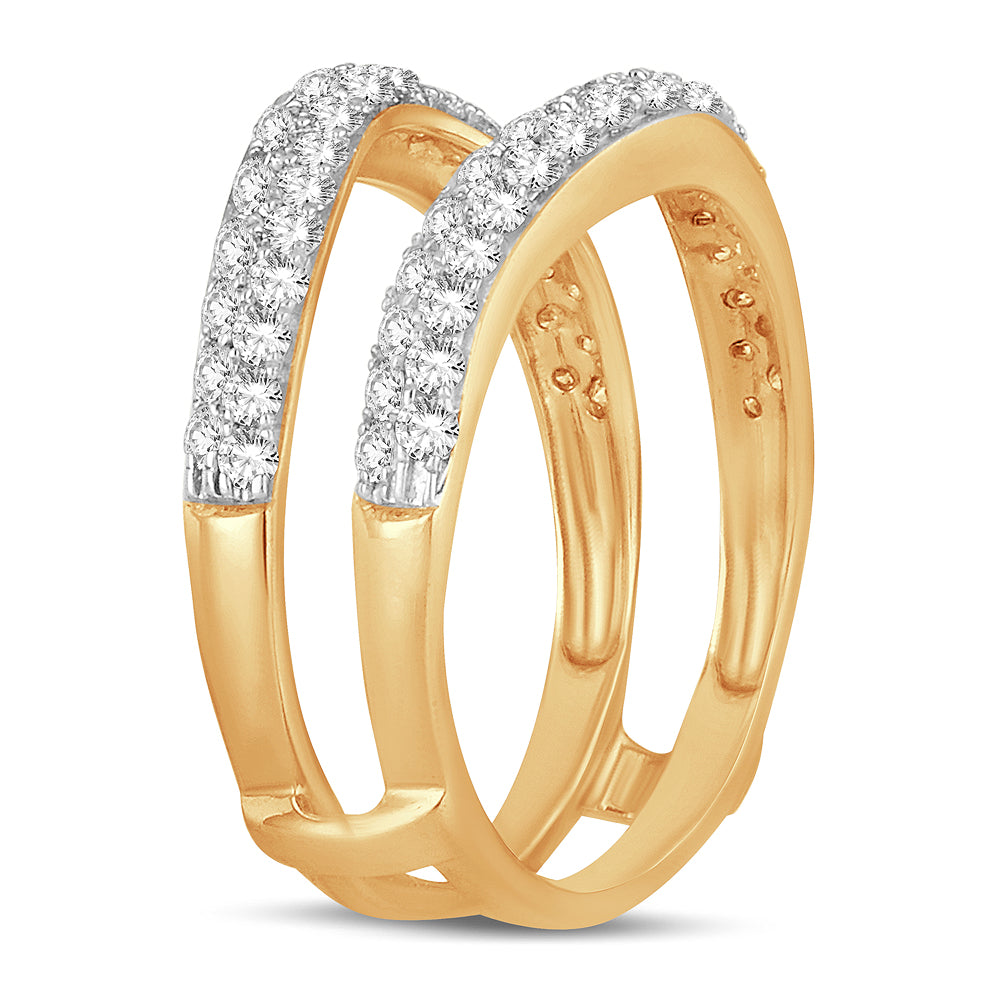 14K Yellow Gold Lab Diamond Ring Guard Enhancer 1CT