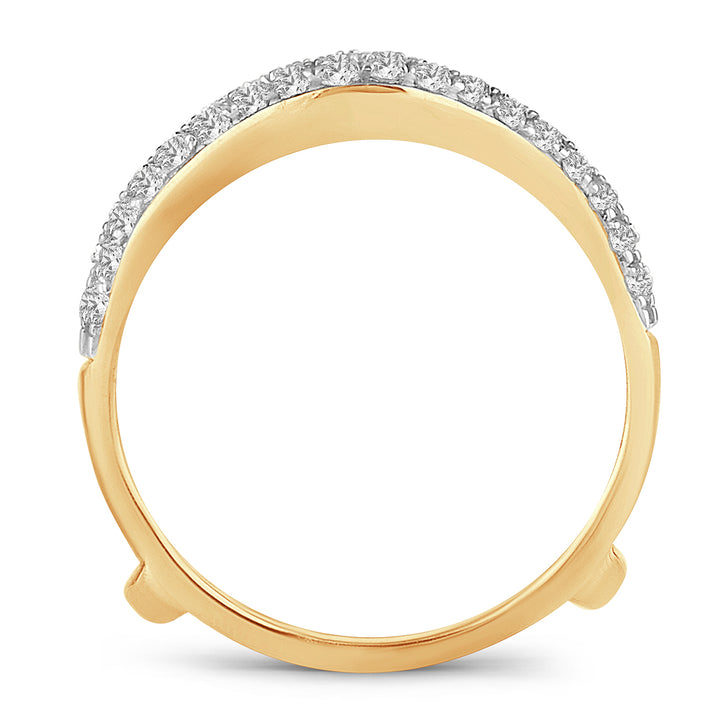 14K Yellow Gold Lab Diamond Ring Guard Enhancer 1CT