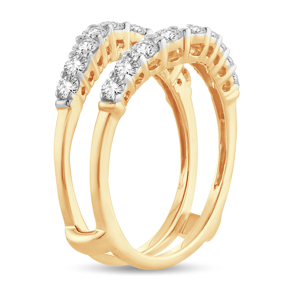 14K Yellow Gold 1CT Lab Diamond Ring Guard Enhancer