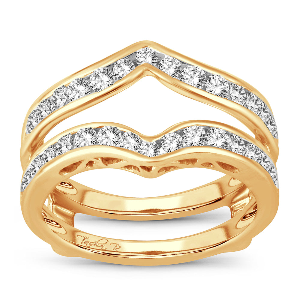 14K Yellow Gold 1CT Lab Diamond Ring Guard Enhancer
