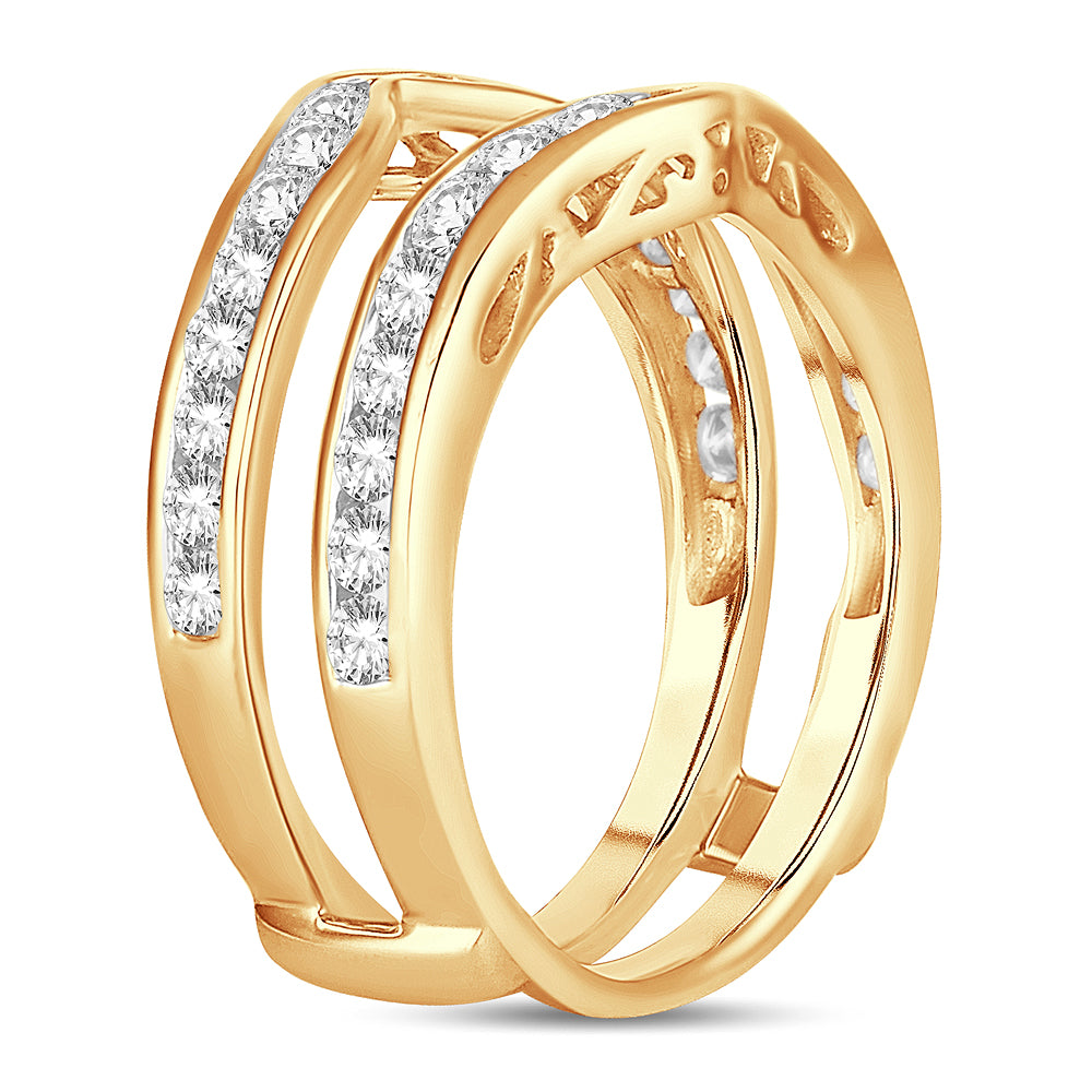 14K Yellow Gold 1CT Lab Diamond Ring Guard Enhancer