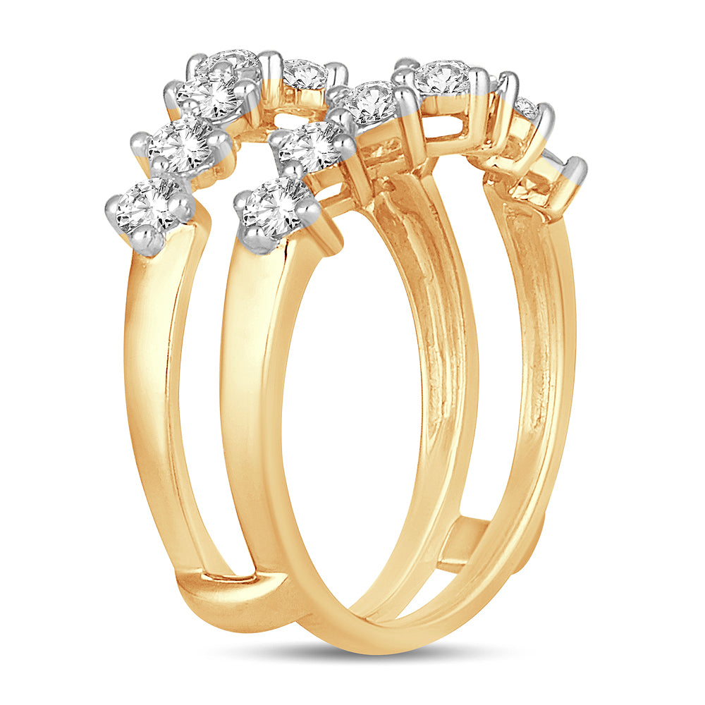 14K Yellow Gold 1CT Lab Diamond Ring Guard Enhancer