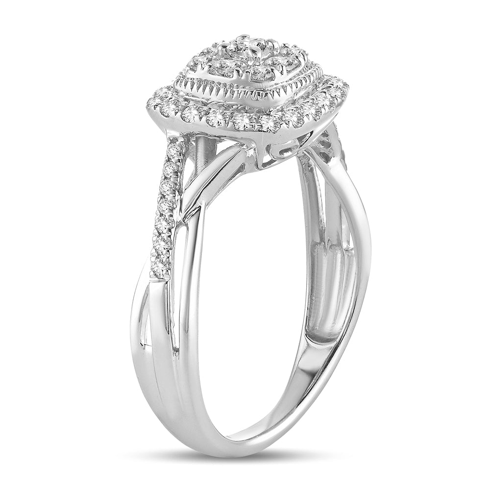 Timeless 14k White Gold Lab Diamond Engagement Ring (0.51CT)