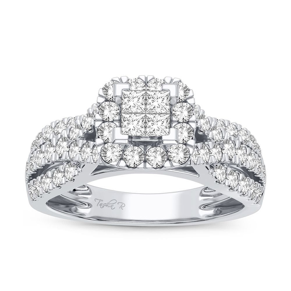 Brilliant 10k White Gold 1CT Lab Diamond Engagement Ring