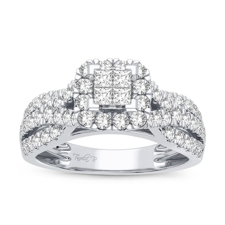 Brilliant 10k White Gold 1CT Lab Diamond Engagement Ring