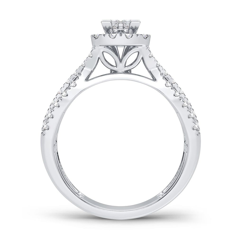 Brilliant 10k White Gold 1CT Lab Diamond Engagement Ring
