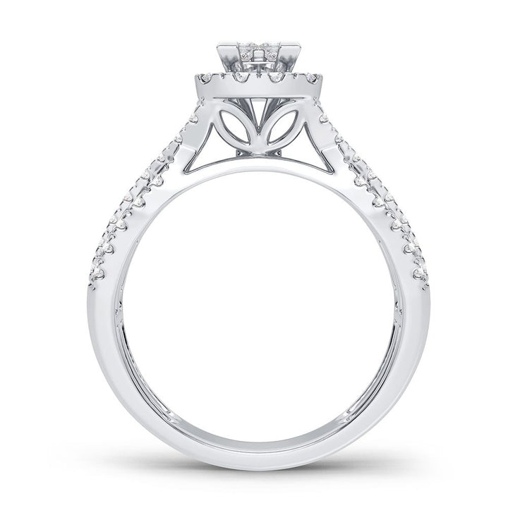 Brilliant 10k White Gold 1CT Lab Diamond Engagement Ring