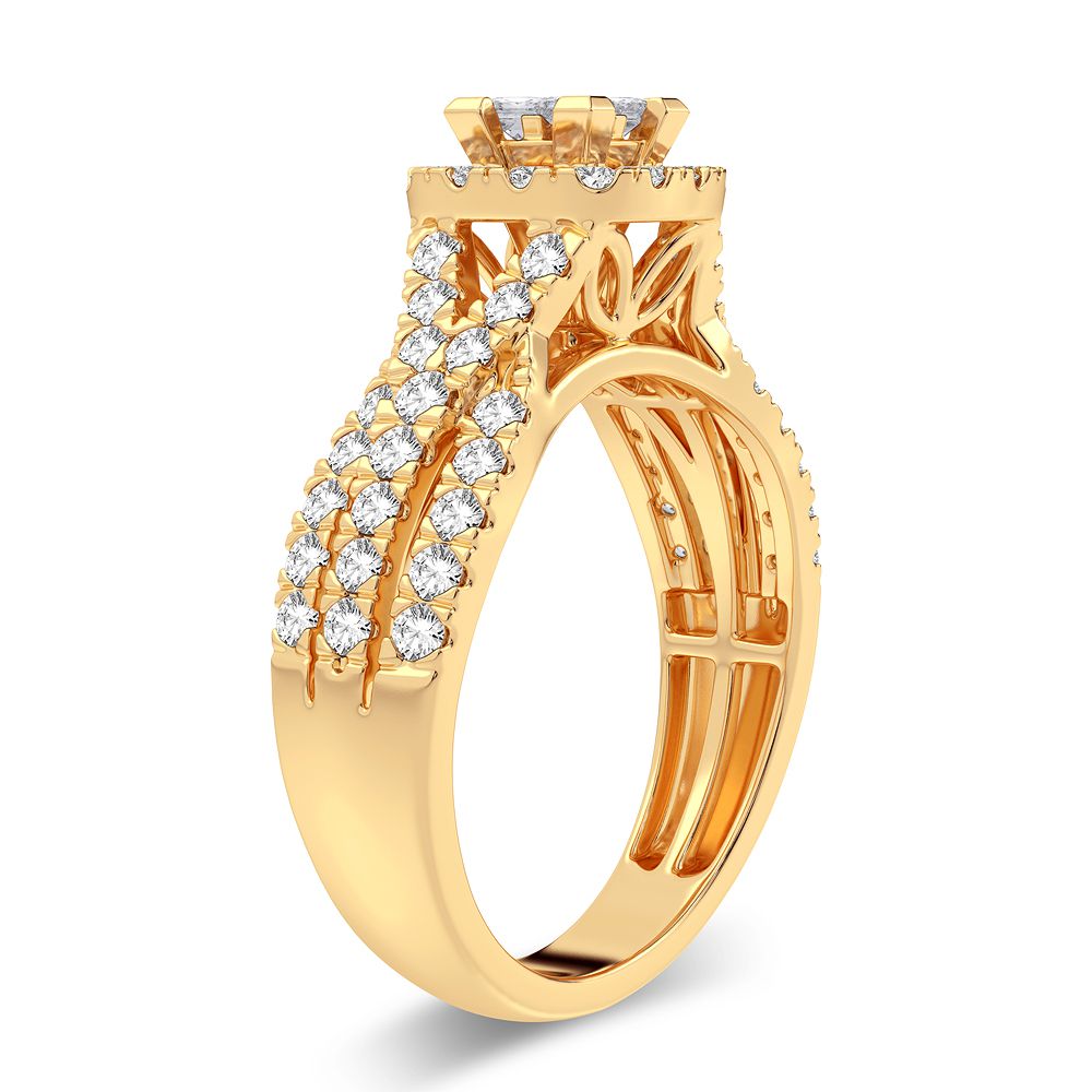 10k Yellow Gold 1CT Lab Diamond Womens Engagement Ring