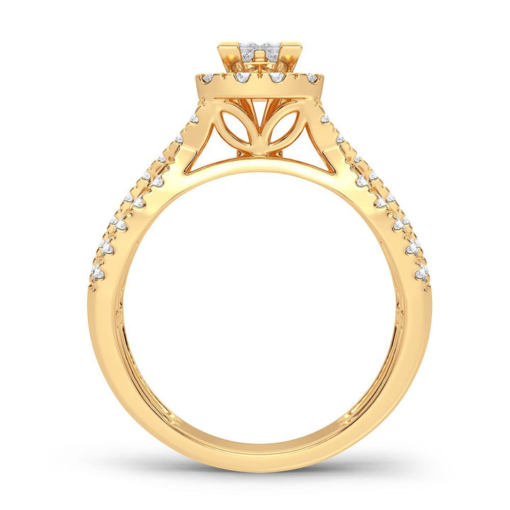 10k Yellow Gold 1CT Lab Diamond Womens Engagement Ring