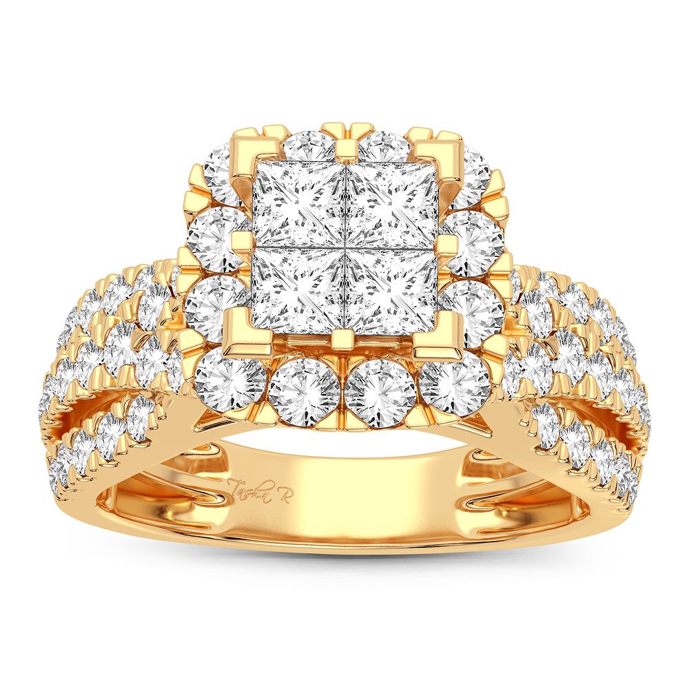 14K Yellow Gold Lab-Grown 1.50CT Diamond Womens Ring
