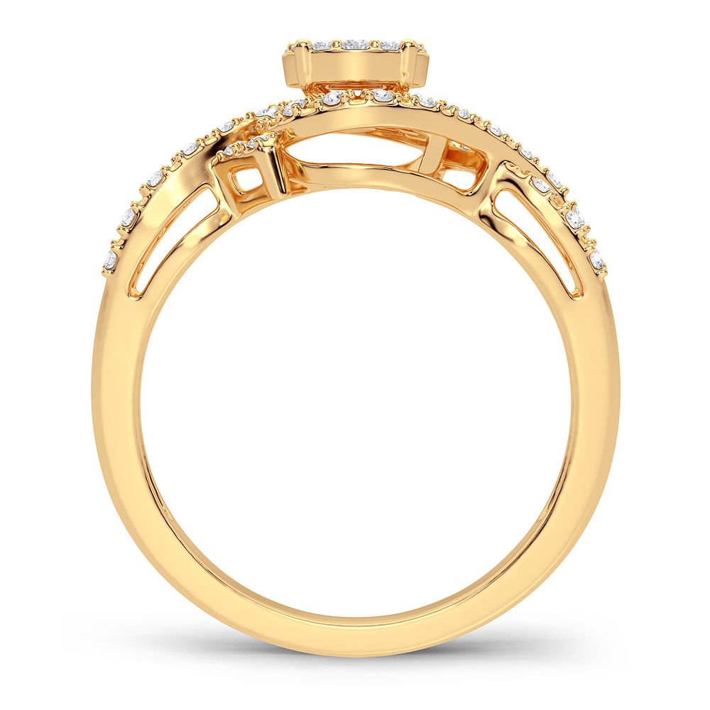 14K Yellow Gold 0.25CT Lab Diamond Womens Engagement Ring