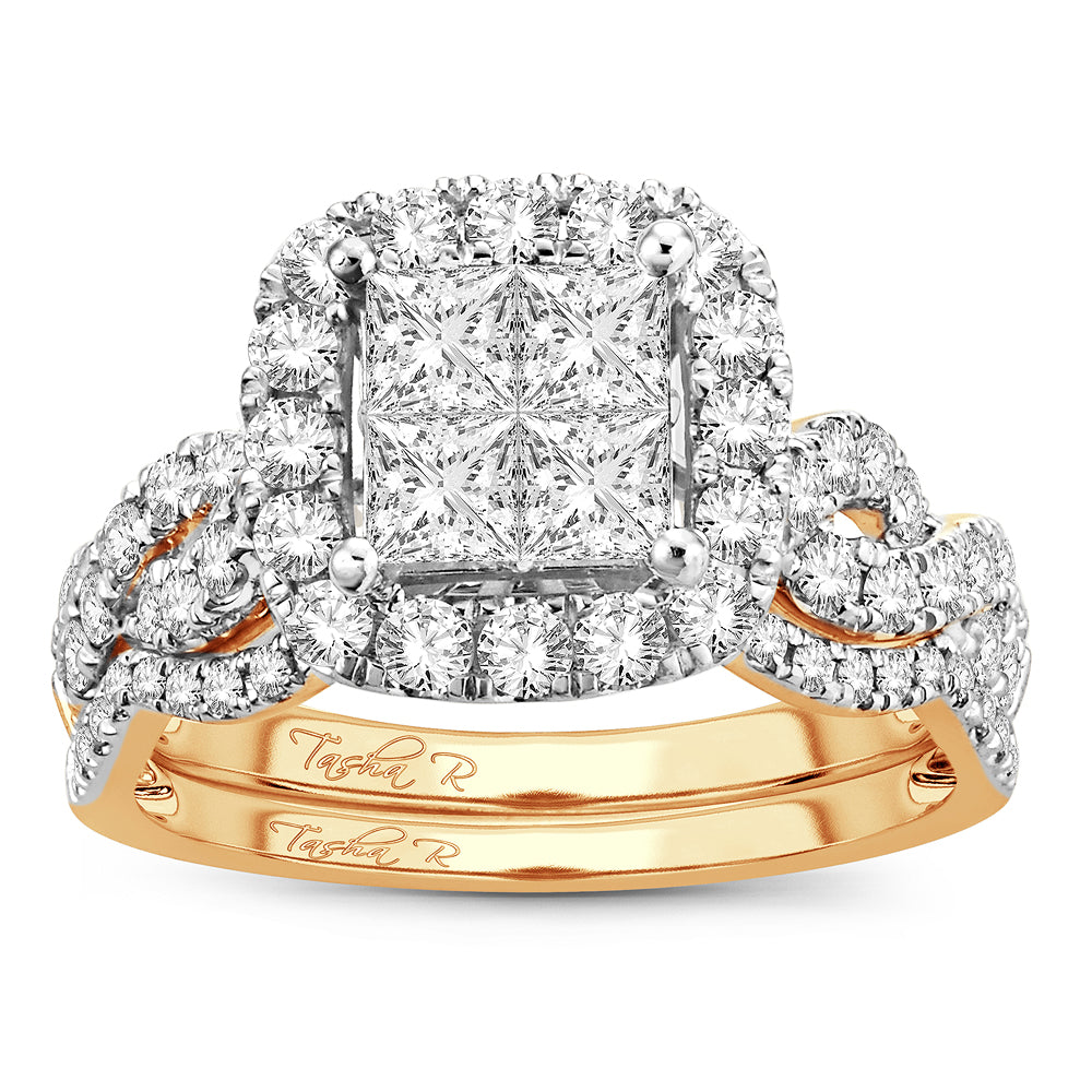 14K 1.75ct Diamond Bridal Ring