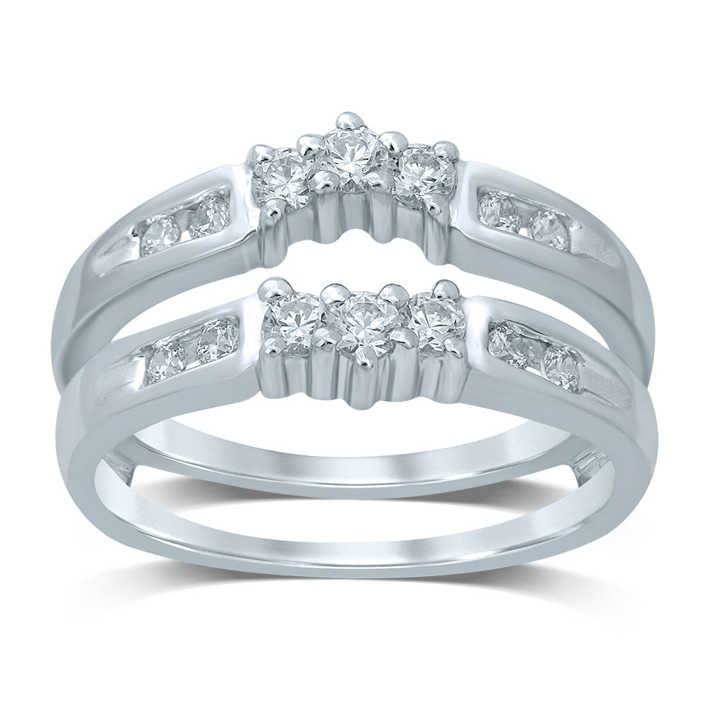 14K White Gold Lab Diamond Ring Guard Enhancer