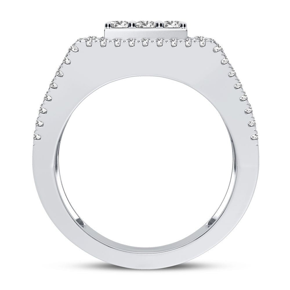 14K White Gold 2.75CT Lab Diamond Mens Luxury Ring