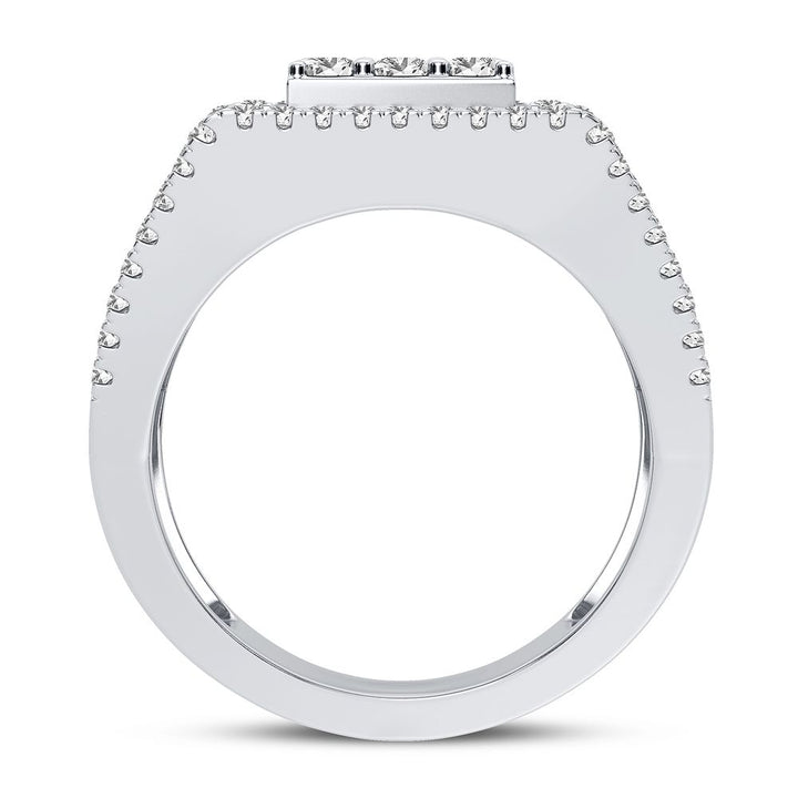 14K White Gold 2.75CT Lab Diamond Mens Luxury Ring