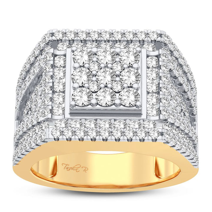 14K Yellow Gold Mens Lab Diamond Statement Ring - 2.75CT
