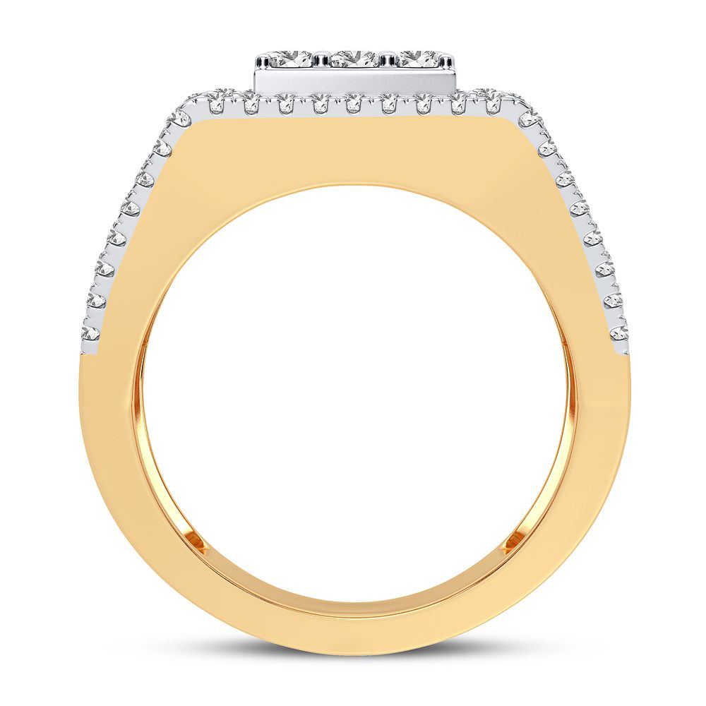 14K Yellow Gold Mens Lab Diamond Statement Ring - 2.75CT