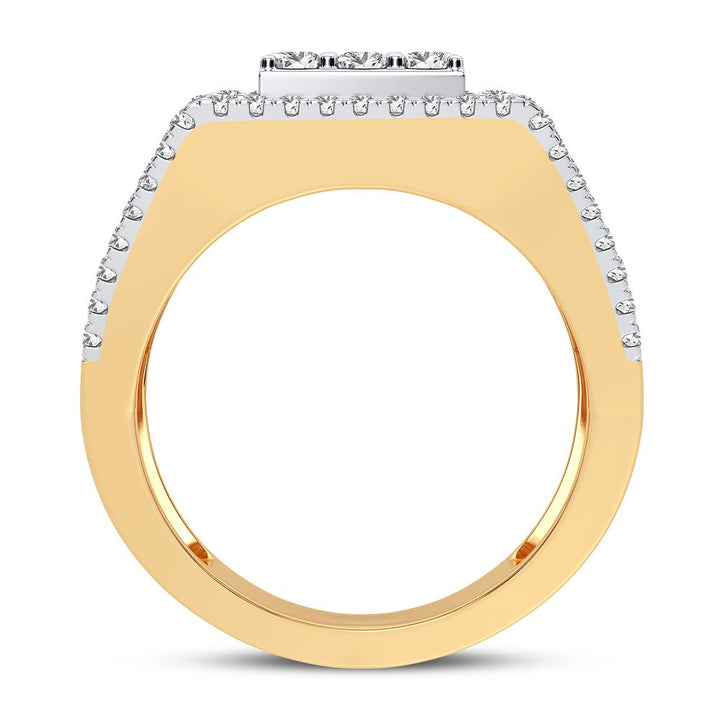 14K Yellow Gold Mens Lab Diamond Statement Ring - 2.75CT