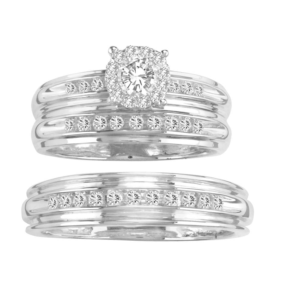 14K 0.70CT Diamond TRIO SET