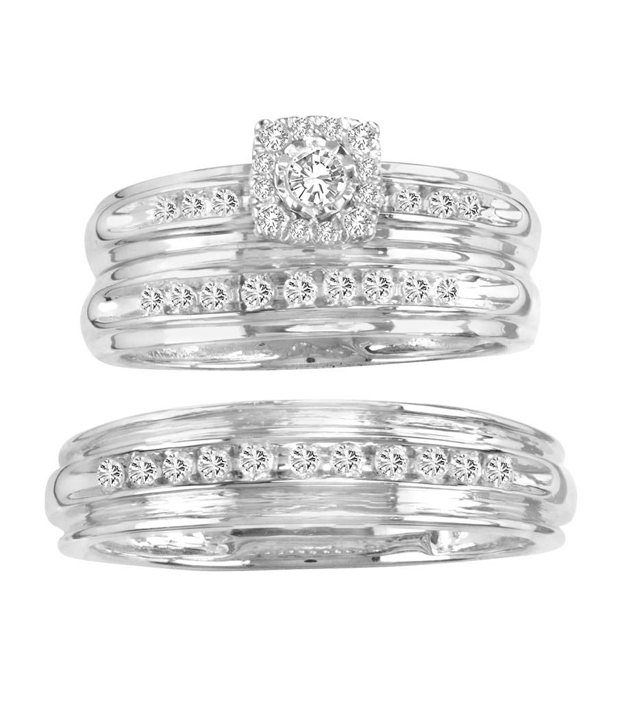 14K 0.50CT Diamond TRIO SET