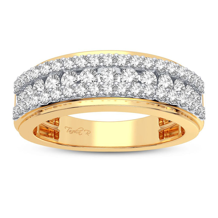 14K Yellow Gold 1CT Lab Diamond Mens Wedding Band