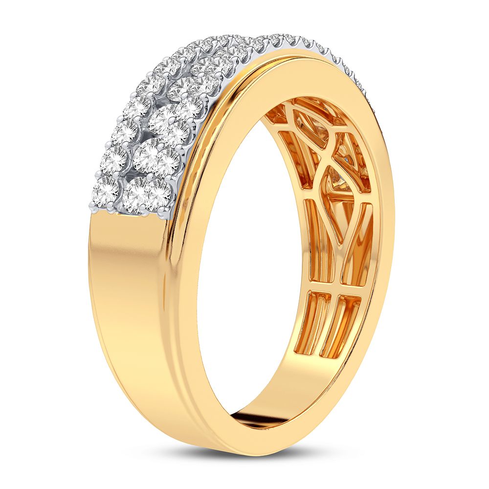 14K Yellow Gold 1CT Lab Diamond Mens Wedding Band