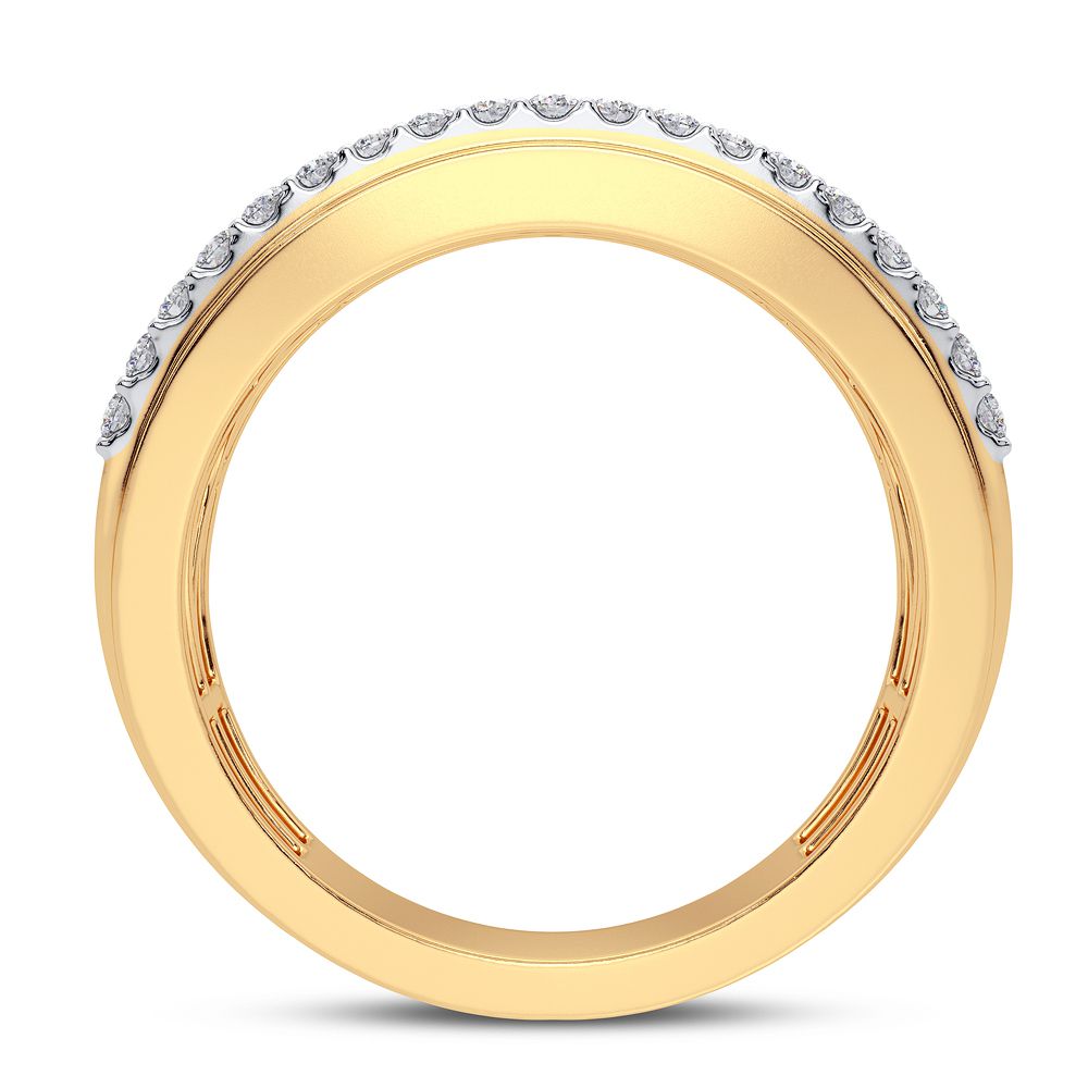 14K Yellow Gold 1CT Lab Diamond Mens Wedding Band