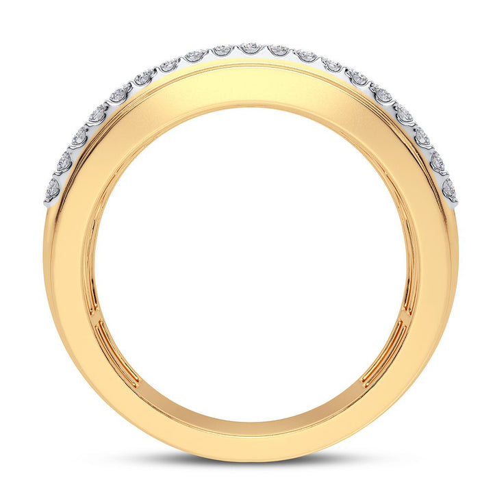 14K Yellow Gold 1CT Lab Diamond Mens Wedding Band