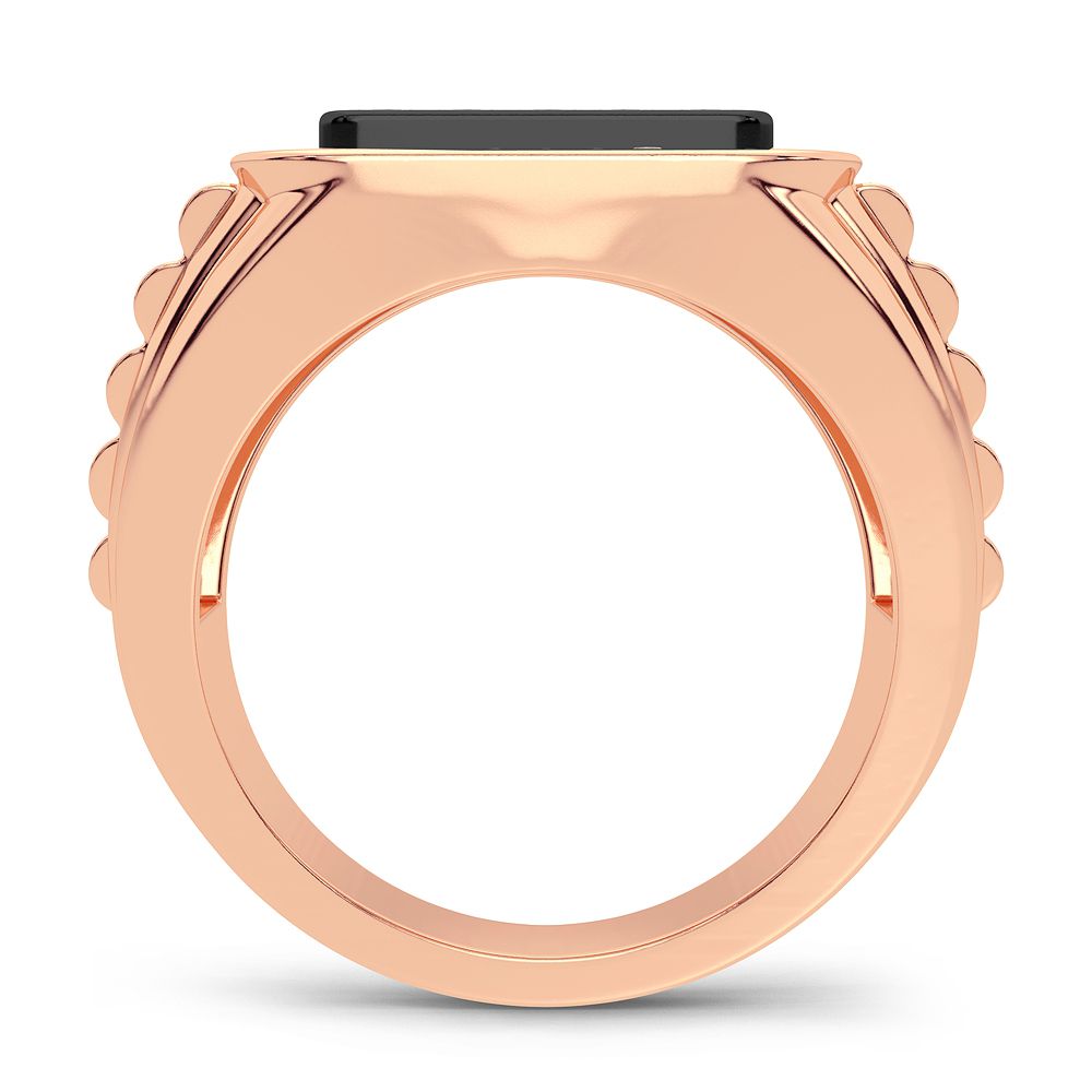 14K Rose Gold Mens Lab Diamond Engagement Ring
