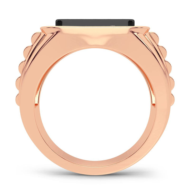 14K Rose Gold Mens Lab Diamond Engagement Ring