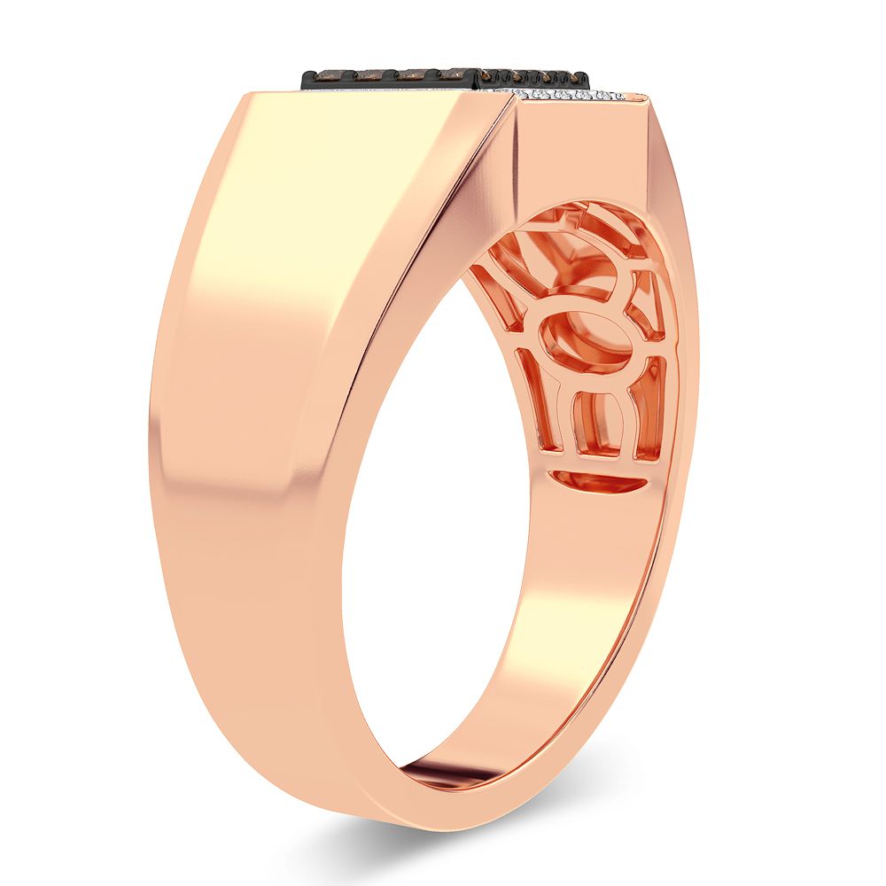 Masculine 14K Rose Gold Lab-Created Diamond Mens Band