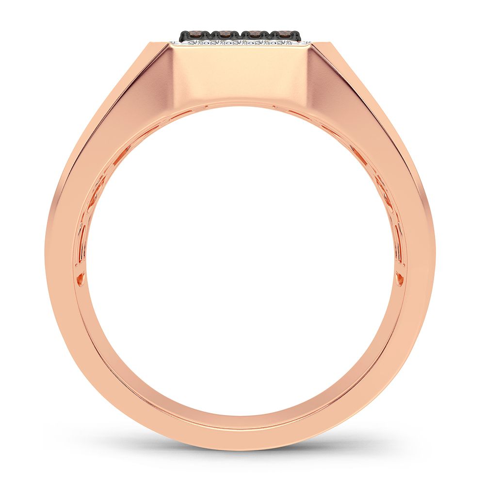 Masculine 14K Rose Gold Lab-Created Diamond Mens Band
