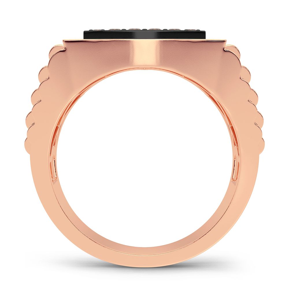 Bold 14k Rose Gold 1CT Lab Diamond Mens Signature Ring