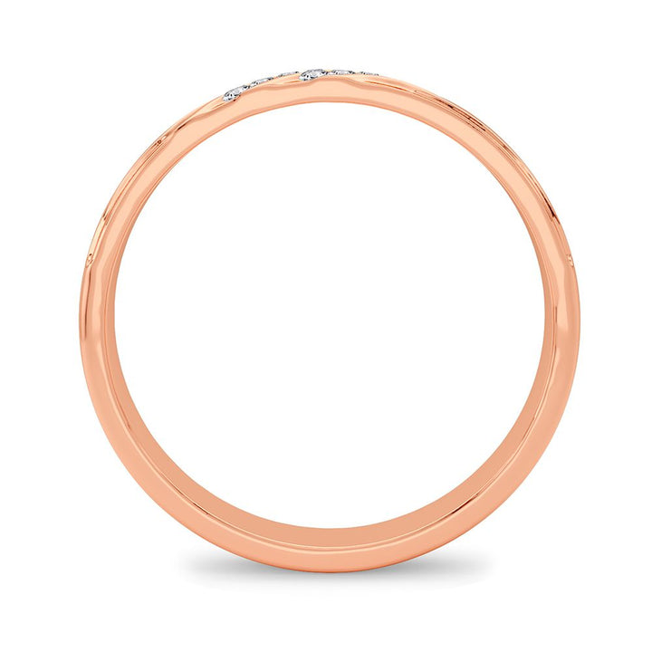 14K Rose Gold Mens Lab Diamond Wedding Band Ring
