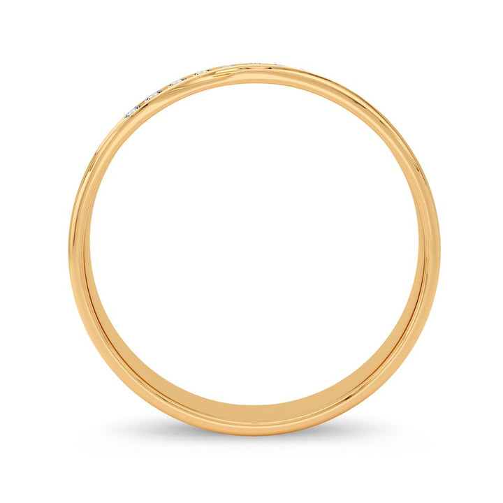 14K Yellow Gold Lab Diamond Mens Wedding Band Ring